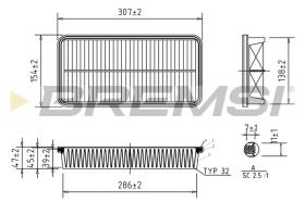 BREMSI FA1351 - AIR FILTER TOYOTA, PONTIAC, LEXUS