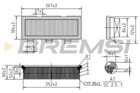 BREMSI FA1352 - AIR FILTER RENAULT