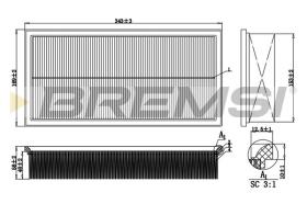 BREMSI FA1354 - AIR FILTER MITSUBISHI