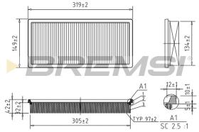 BREMSI FA1362 - AIR FILTER FIAT, ALFA ROMEO