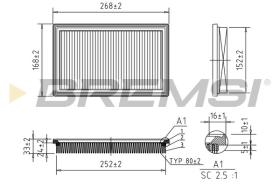 BREMSI FA1363 - AIR FILTER FORD, MAZDA