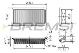 BREMSI FA1364 - AIR FILTER HYUNDAI