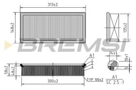 BREMSI FA1369 - AIR FILTER VOLVO