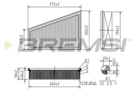 BREMSI FA1387 - AIR FILTER PEUGEOT, CITROEN