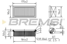 BREMSI FA1388 - AIR FILTER FIAT, LANCIA, AUTOBIANCHI