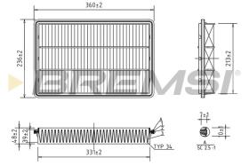 BREMSI FA1390 - AIR FILTER MITSUBISHI