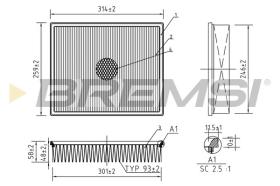 BREMSI FA1592 - AIR FILTER RENAULT, RENAULT TRUCKS