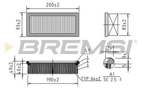 BREMSI FA1594 - AIR FILTER VW