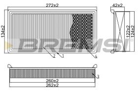 BREMSI FA1595 - AIR FILTER VW, AUDI, DODGE, PLYMOUTH