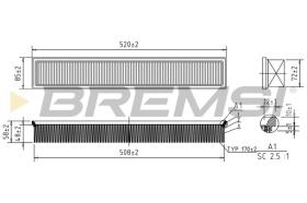 BREMSI FA1603 - AIR FILTER MERCEDES-BENZ