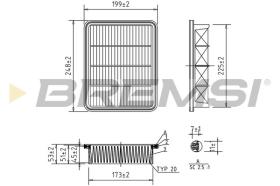 BREMSI FA1604 - AIR FILTER FORD, MAZDA, MITSUBISHI