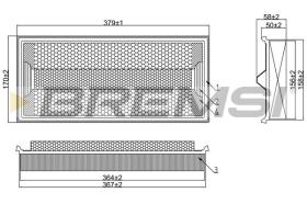 BREMSI FA1611 - AIR FILTER MERCEDES-BENZ, SSANGYONG