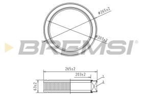 BREMSI FA1638 - AIR FILTER RENAULT, HONDA, VOLVO