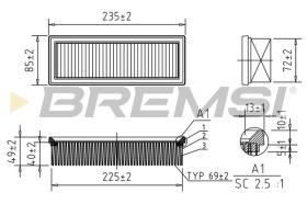 BREMSI FA1640 - AIR FILTER FIAT, LANCIA, ZASTAVA