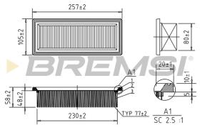 BREMSI FA1644 - AIR FILTER FIAT, LANCIA