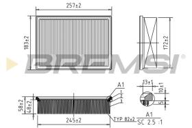 BREMSI FA1645 - AIR FILTER FORD