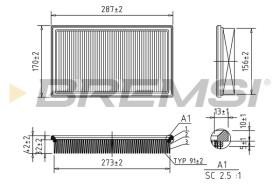 BREMSI FA1646 - AIR FILTER MERCEDES-BENZ