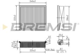 BREMSI FA1647 - AIR FILTER FORD, LDV, METROCAB