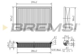 BREMSI FA1652 - AIR FILTER FIAT, LANCIA