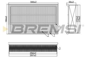 BREMSI FA1662 - AIR FILTER VW, AUDI