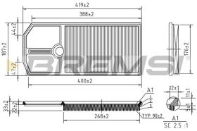 BREMSI FA1668 - AIR FILTER VW, SEAT, SKODA