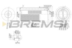 BREMSI FA1669 - AIR FILTER HYUNDAI, MITSUBISHI