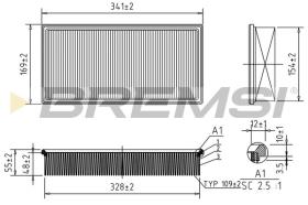 BREMSI FA1671 - AIR FILTER MITSUBISHI, VOLVO