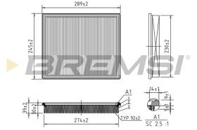 BREMSI FA1673 - AIR FILTER NISSAN, JEEP