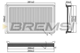 BREMSI FA1679 - AIR FILTER NISSAN, SUBARU, LDV