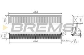 BREMSI FA1696 - AIR FILTER MERCEDES-BENZ