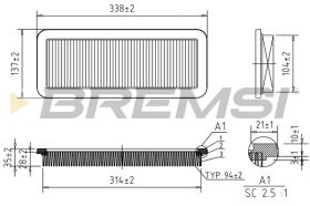 BREMSI FA1993 - AIR FILTER MAZDA