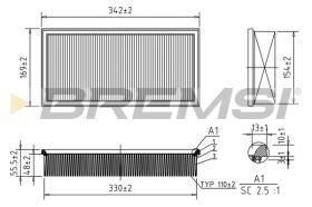 BREMSI FA2001 - AIR FILTER VOLVO