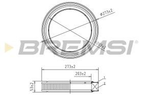 BREMSI FA2003 - AIR FILTER OPEL, TOYOTA