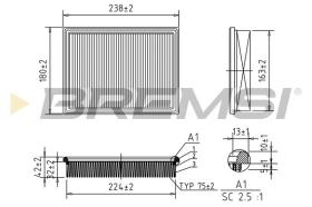 BREMSI FA2006 - AIR FILTER OPEL, PONTIAC, CHEVROLET