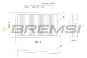 BREMSI FA2023 - AIR FILTER HONDA, ROVER