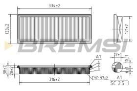 BREMSI FA2031 - AIR FILTER OPEL, TALBOT