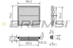 BREMSI FA2035 - AIR FILTER RENAULT, TOYOTA