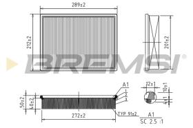 BREMSI FA2046 - AIR FILTER ROLLS-ROYCE, VOLVO, INDIGO