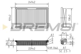 BREMSI FA2054 - AIR FILTER HYUNDAI