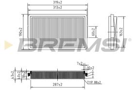 BREMSI FA2085 - AIR FILTER FIAT