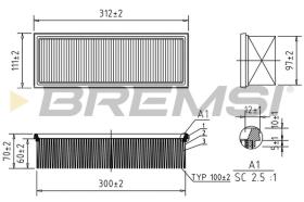 BREMSI FA2092 - AIR FILTER PEUGEOT, CITROEN