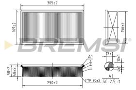 BREMSI FA2103 - AIR FILTER MERCEDES-BENZ