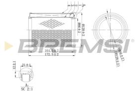 BREMSI FA2112 - AIR FILTER RENAULT, DAF, DACIA, ARO