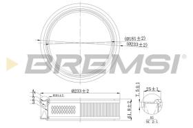 BREMSI FA2117 - AIR FILTER FIAT, LANCIA, AUTOBIANCHI