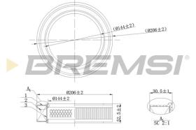 BREMSI FA2131 - AIR FILTER FORD, MORGAN