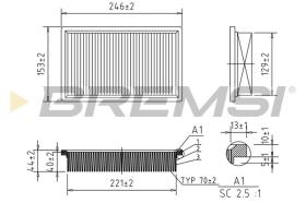 BREMSI FA2135 - AIR FILTER PIAGGIO, DAIHATSU