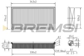 BREMSI FA2148 - AIR FILTER PEUGEOT, CITROEN