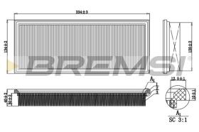 BREMSI FA2192 - AIR FILTER FIAT, FORD, VW, PININFARINA