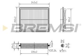 BREMSI FA2239 - AIR FILTER CHEVROLET, DAEWOO