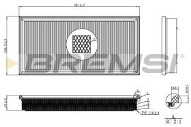 BREMSI FA2249 - AIR FILTER VOLVO, JEEP